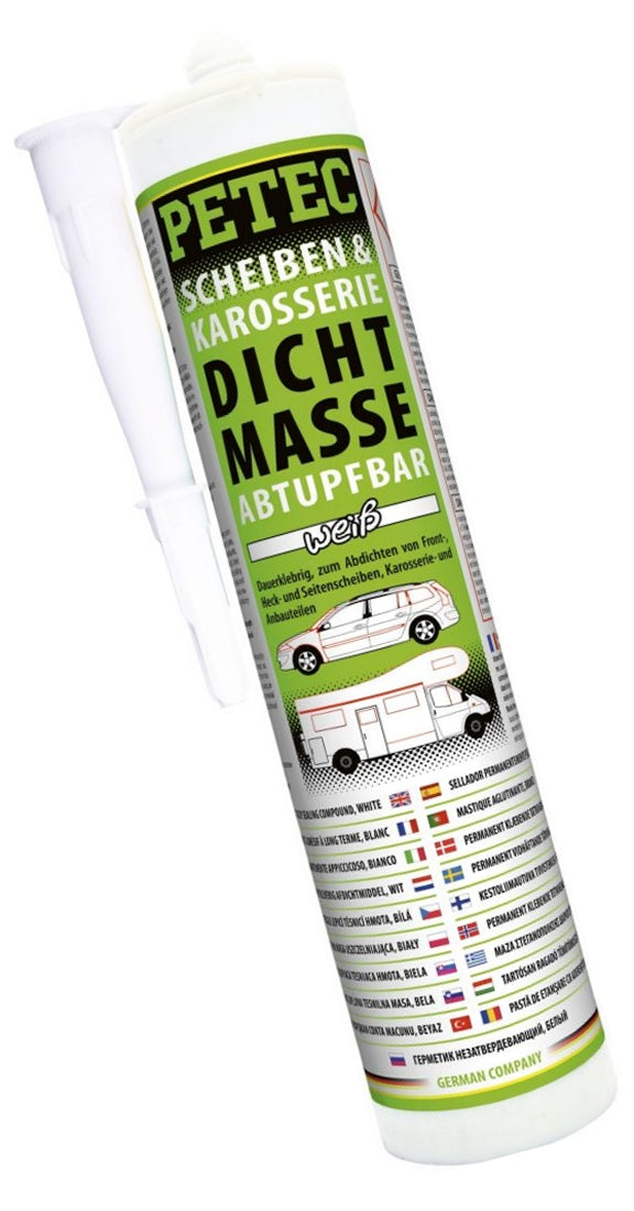 PETEC 83290 Scheibendichtmasse Karosseriedichtmasse Weiß Flasche 310ml
