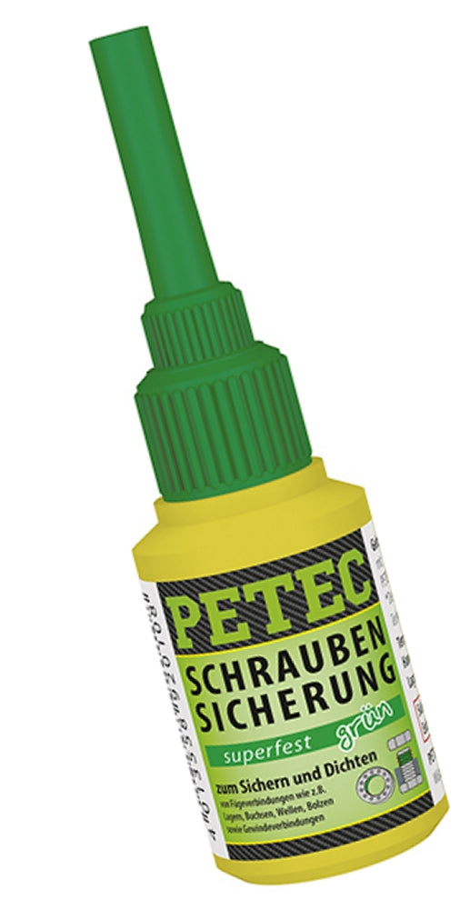PETEC 93010 Schraubensicherung Superfest Grün Flasche 10g Schrauben Sicherung