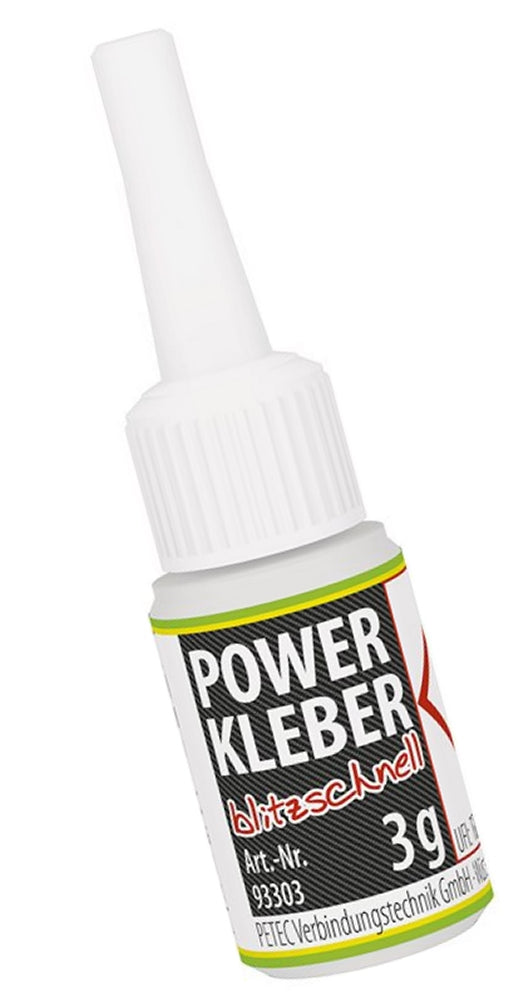 PETEC 93303 Power Kleber Blitzschnell Flasche 3g Sekundenkleber Klebstoff