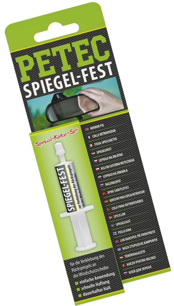 PETEC 93800 Spiegel Fest Klebeset SB-Karte Spezialkleber Rückspiegel
