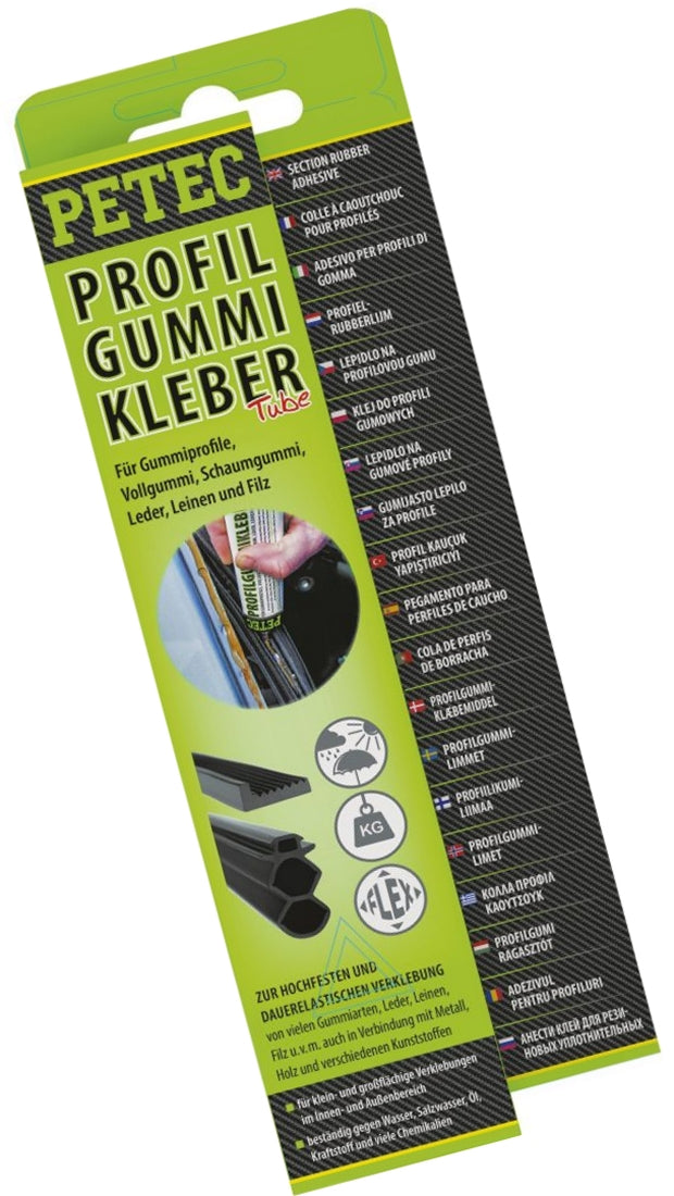 PETEC 93870 Profilgummikleber Tube 70ml SB Karte Profilgummi Kleber Wasserfest