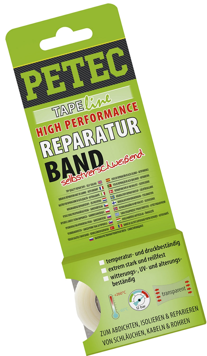 PETEC 94903 Reparaturband High Performance Rolle 3mx25mmx0,5mm Selbstverschweißend SB-Karte