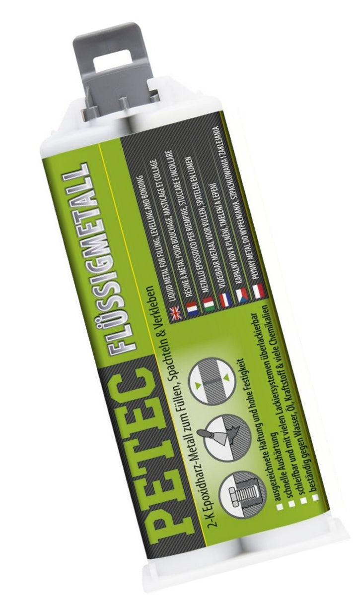 PETEC 97355 Flüssigmetall Tube 50ml Füllen Spachteln Verkleben