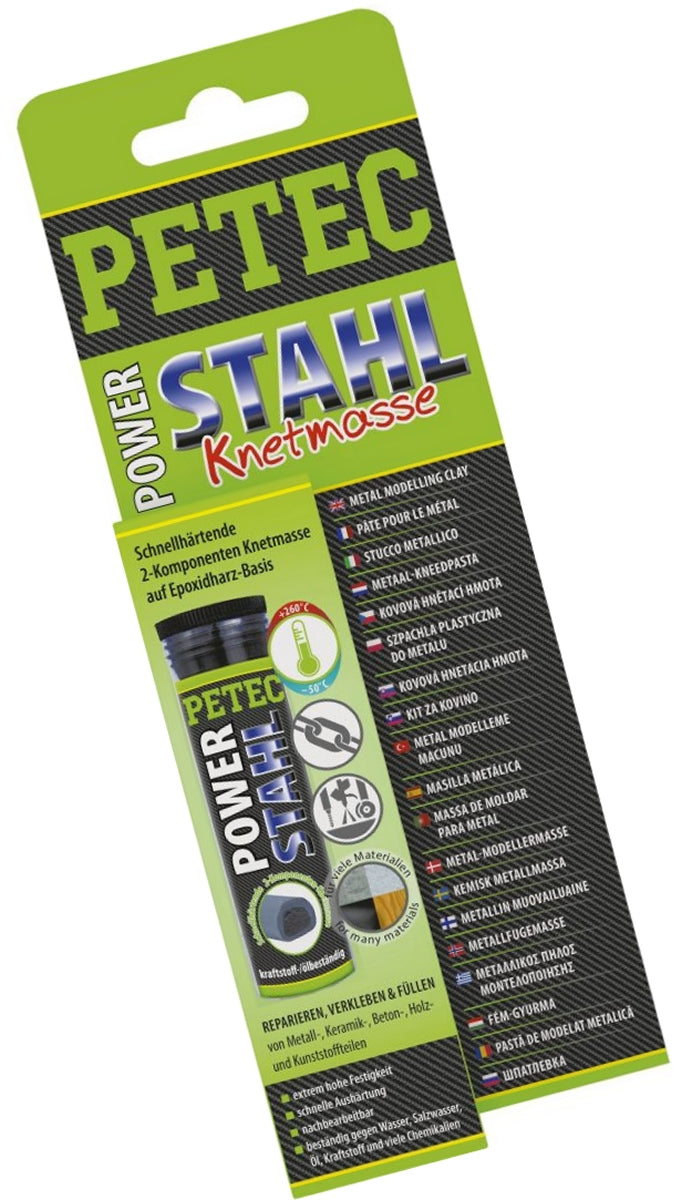 PETEC 97450 POWER Stahl 50g Reparatur Knetmasse SB-Karte Innen und Außen