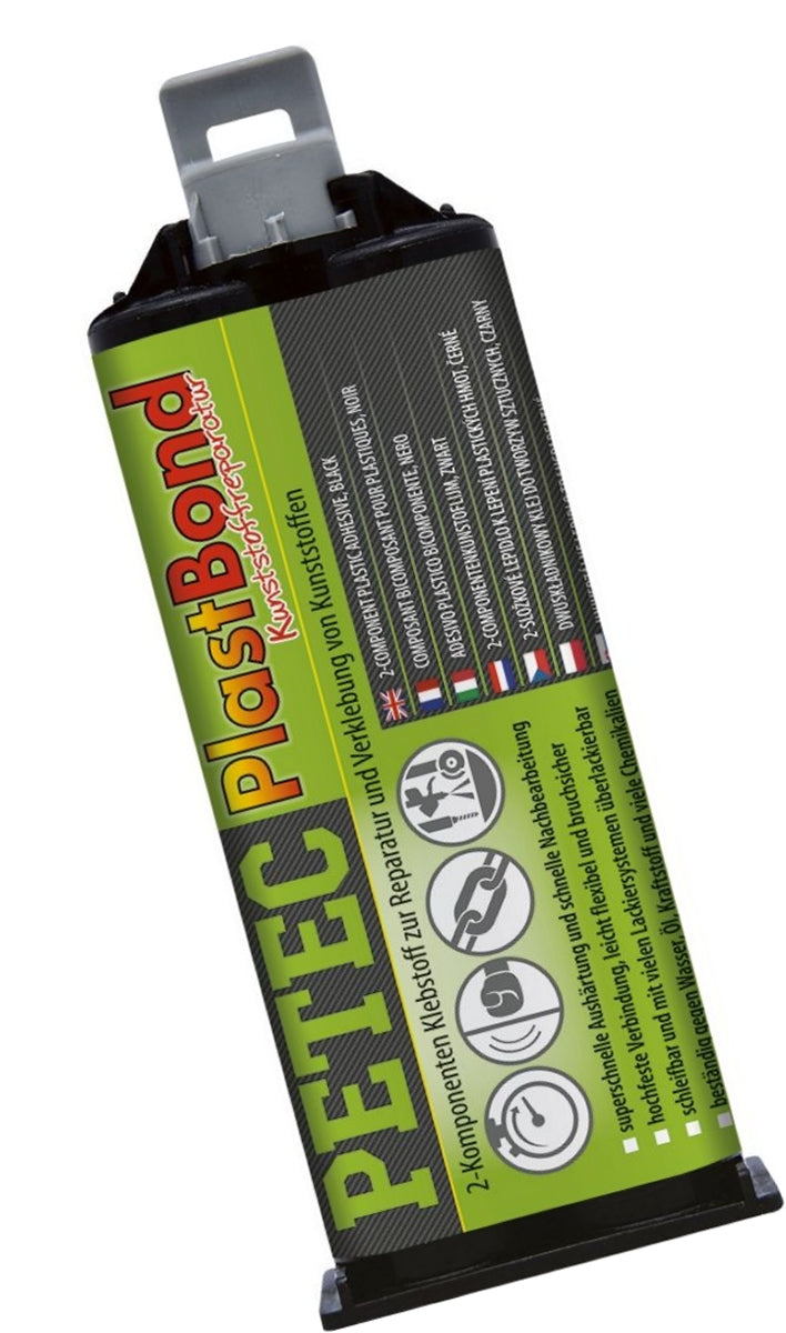 PETEC 98350 PlastBond Kunststoffreparatur Schwarz Doppelkartusche 50ml