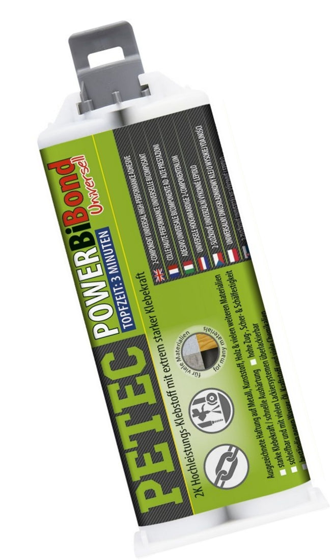 PETEC 98550 POWER BiBond 2 Komponeneten Kleber extrem stark Doppelkartusche 50ml