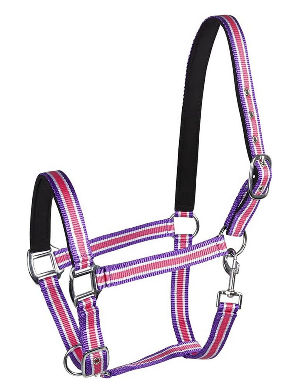 PFIFF 101517-181-Full Kunststoffhalfter unterlegt Größe WB/Full pink/weiß/lila