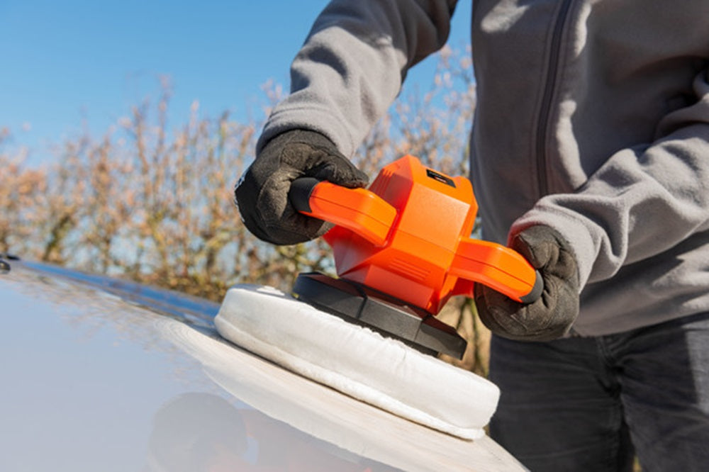 VARO POWDP4040 Powerplus Akku Poliermaschine 20V Ø240mm mit Zubehör ohne Batterie und Ladegerät