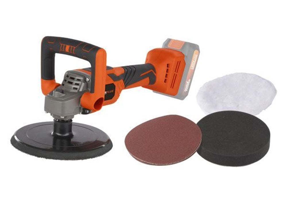 VARO POWDP4070 Powerplus Winkelpoliermaschine bürstenlos 20V Ø180mm mit Zubehör ohne Batterie und Ladegerät
