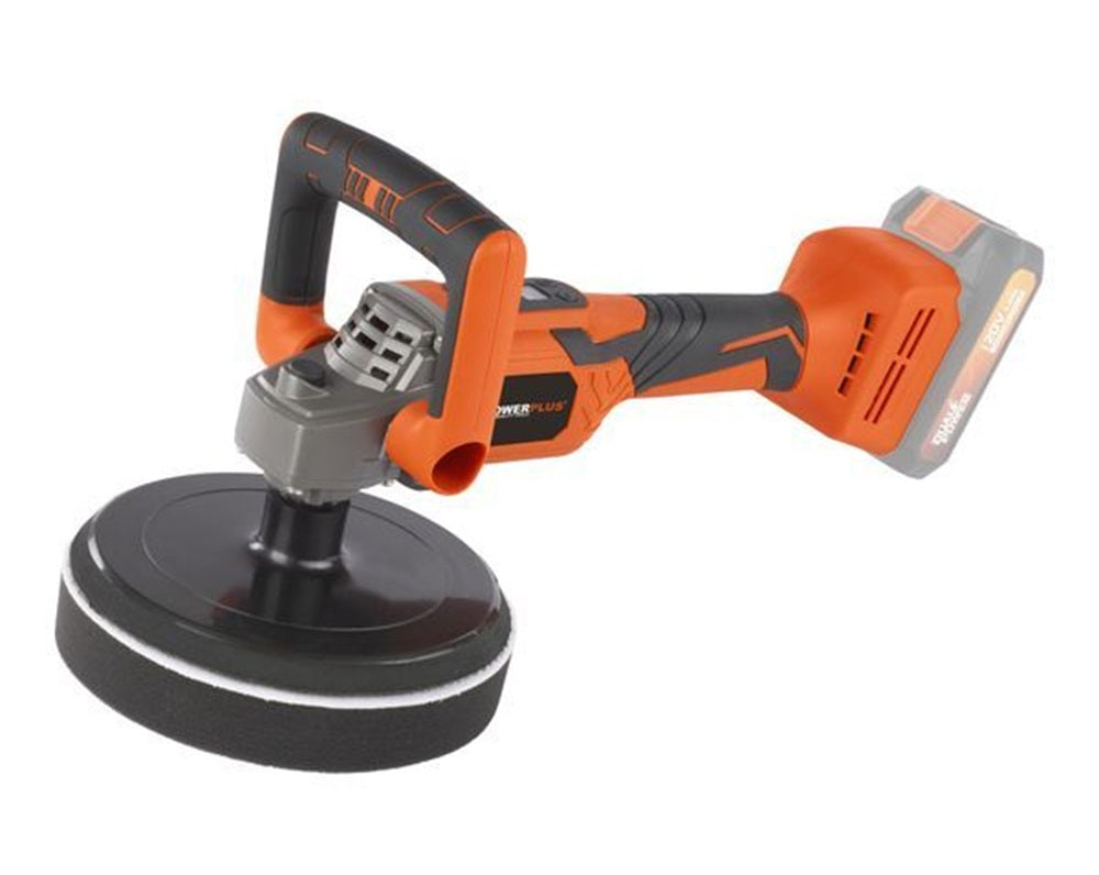 VARO POWDP4070 Powerplus Winkelpoliermaschine bürstenlos 20V Ø180mm mit Zubehör ohne Batterie und Ladegerät