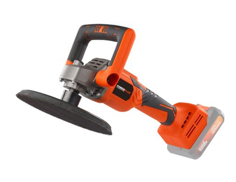 VARO POWDP4070 Powerplus Winkelpoliermaschine bürstenlos 20V Ø180mm mit Zubehör ohne Batterie und Ladegerät
