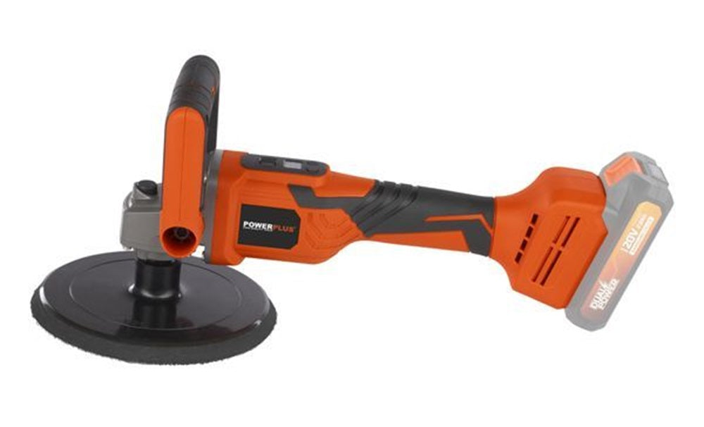 VARO POWDP4070 Powerplus Winkelpoliermaschine bürstenlos 20V Ø180mm mit Zubehör ohne Batterie und Ladegerät