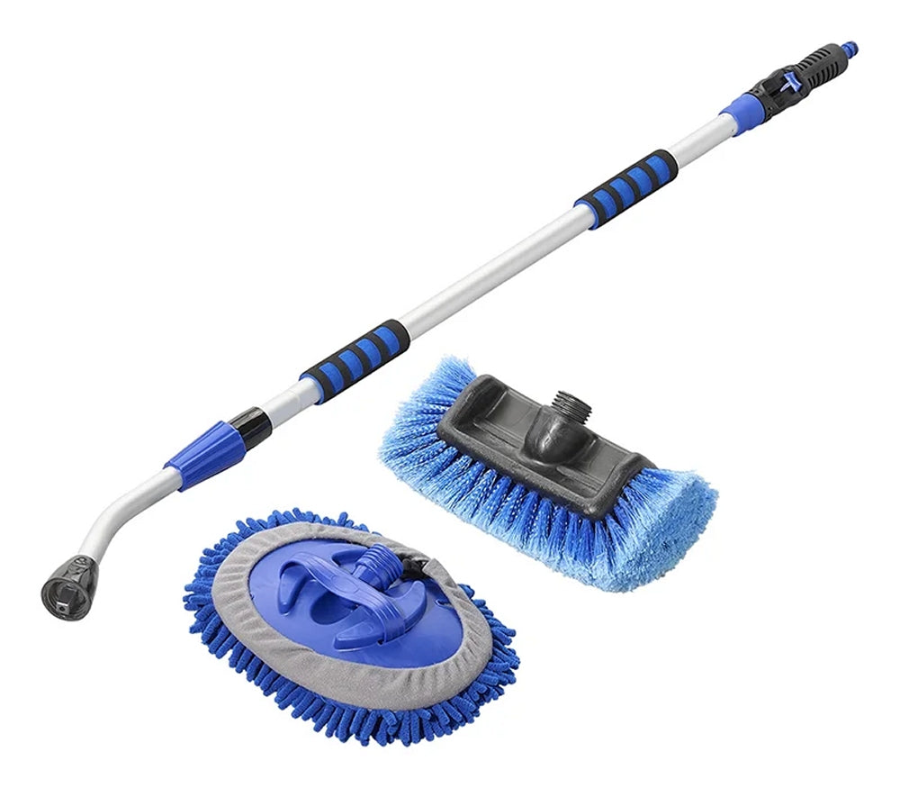 ProPlus 150679 Waschbürste Teleskopstiel 1,30cm - 1,90m mit Chenille Mikrofaser und 3D Waschbürstenkopf