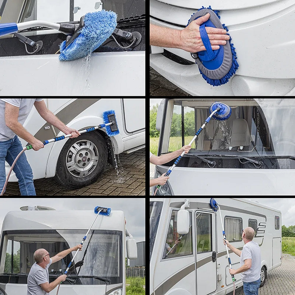 ProPlus 150679 Waschbürste Teleskopstiel 1,30cm - 1,90m mit Chenille Mikrofaser und 3D Waschbürstenkopf