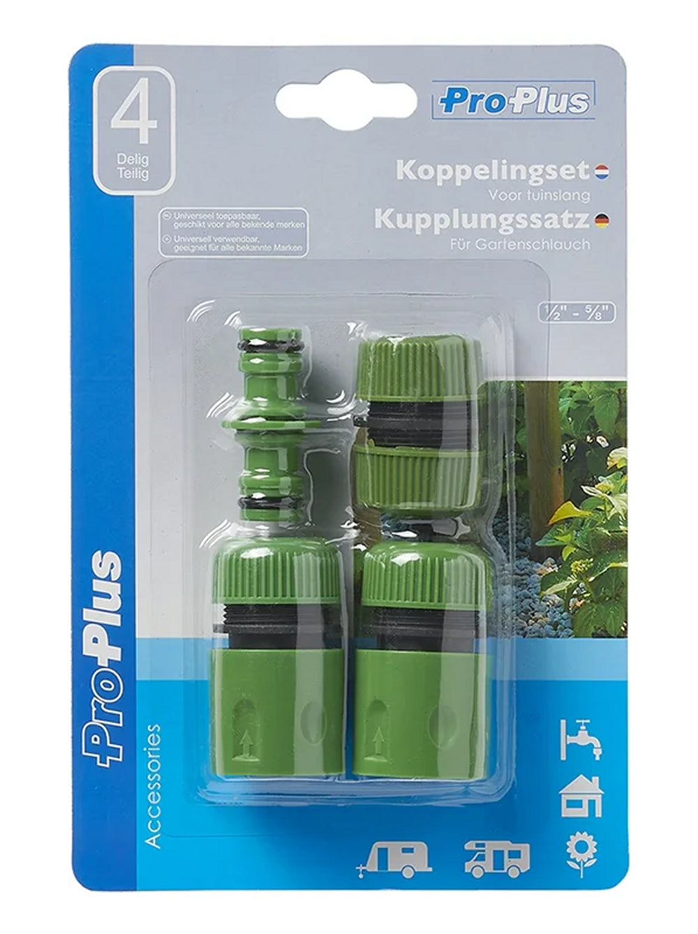 ProPlus 150767 Satz Kupplungen für Gartenschlauch 4 teilig Schlauchverbinder