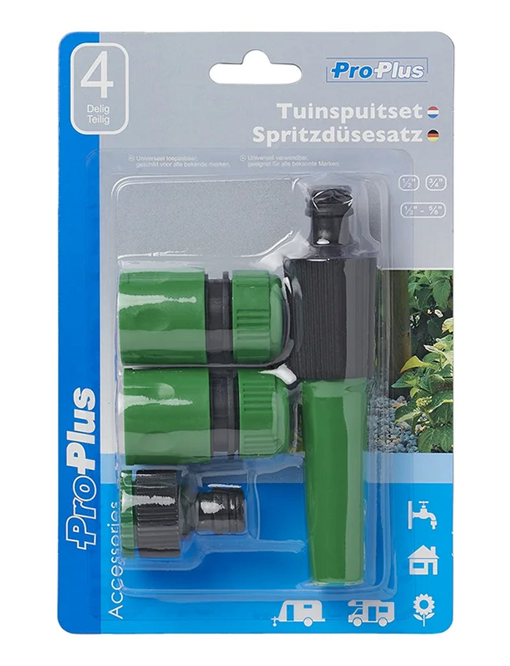 ProPlus 150769 Satz Spritzdüsen für Gartenschlauch 4 teilig Gartenschlauchdüsen
