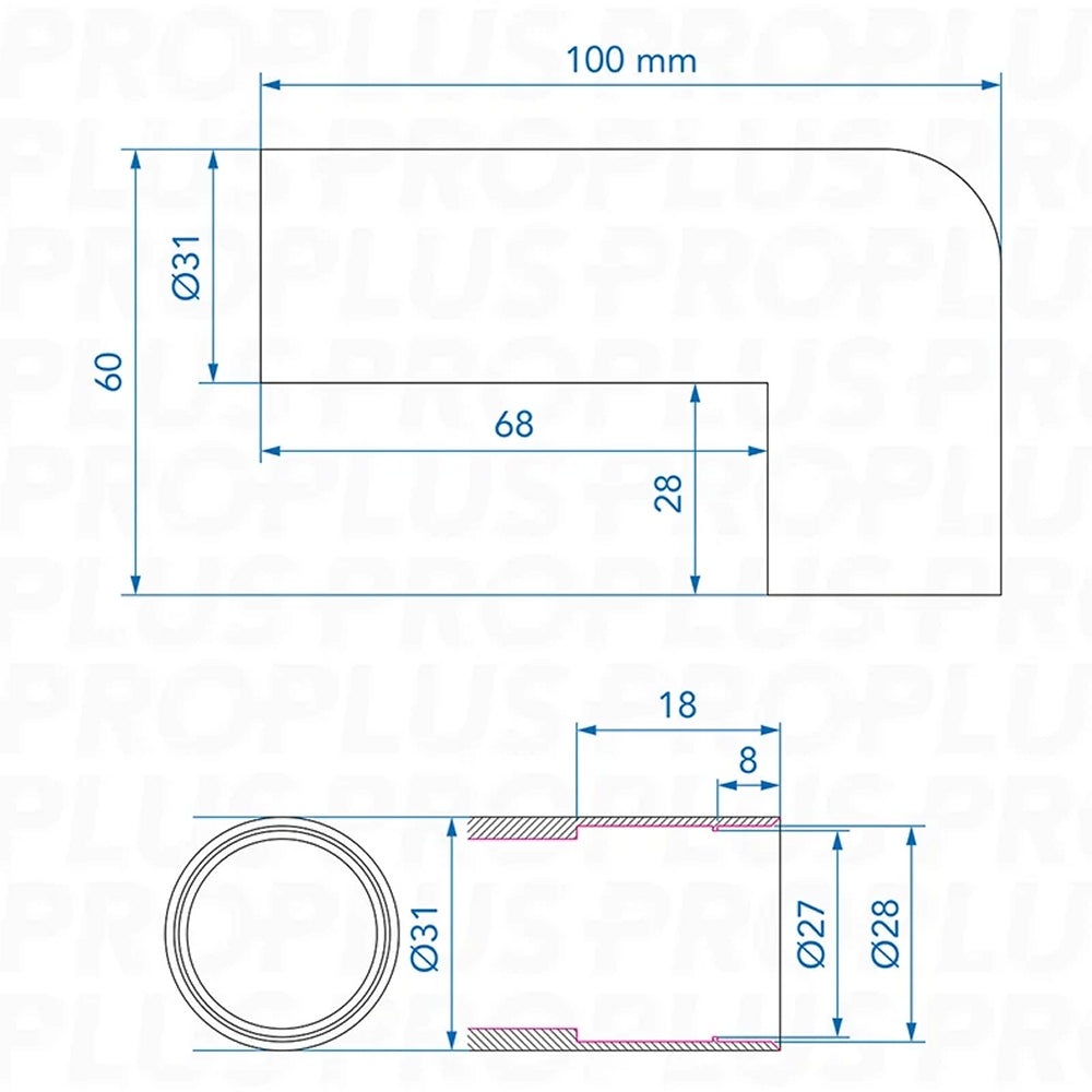 ProPlus 151015V02S Abwasserrohr 90° ungleichschenkelig PE schwarz im Blister