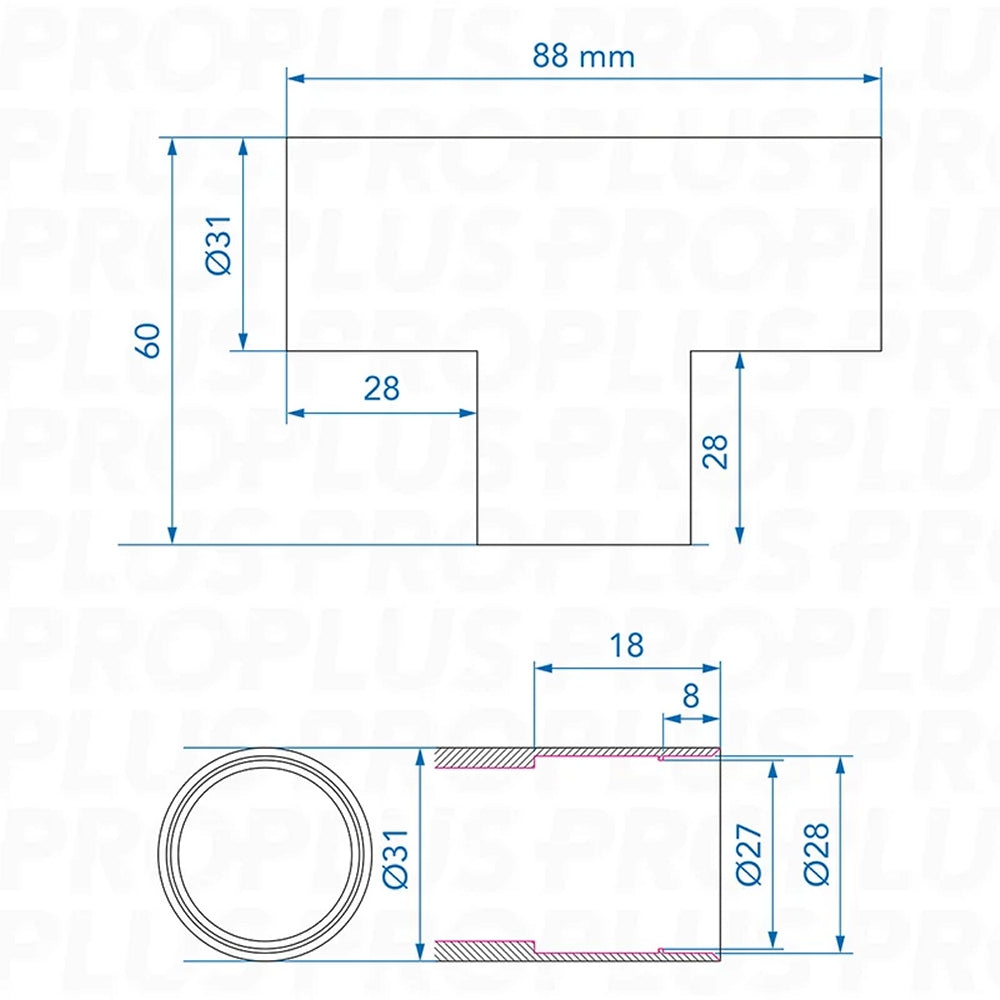 ProPlus 151015V03S Abwasserrohr T-Stück PE schwarz im Blister