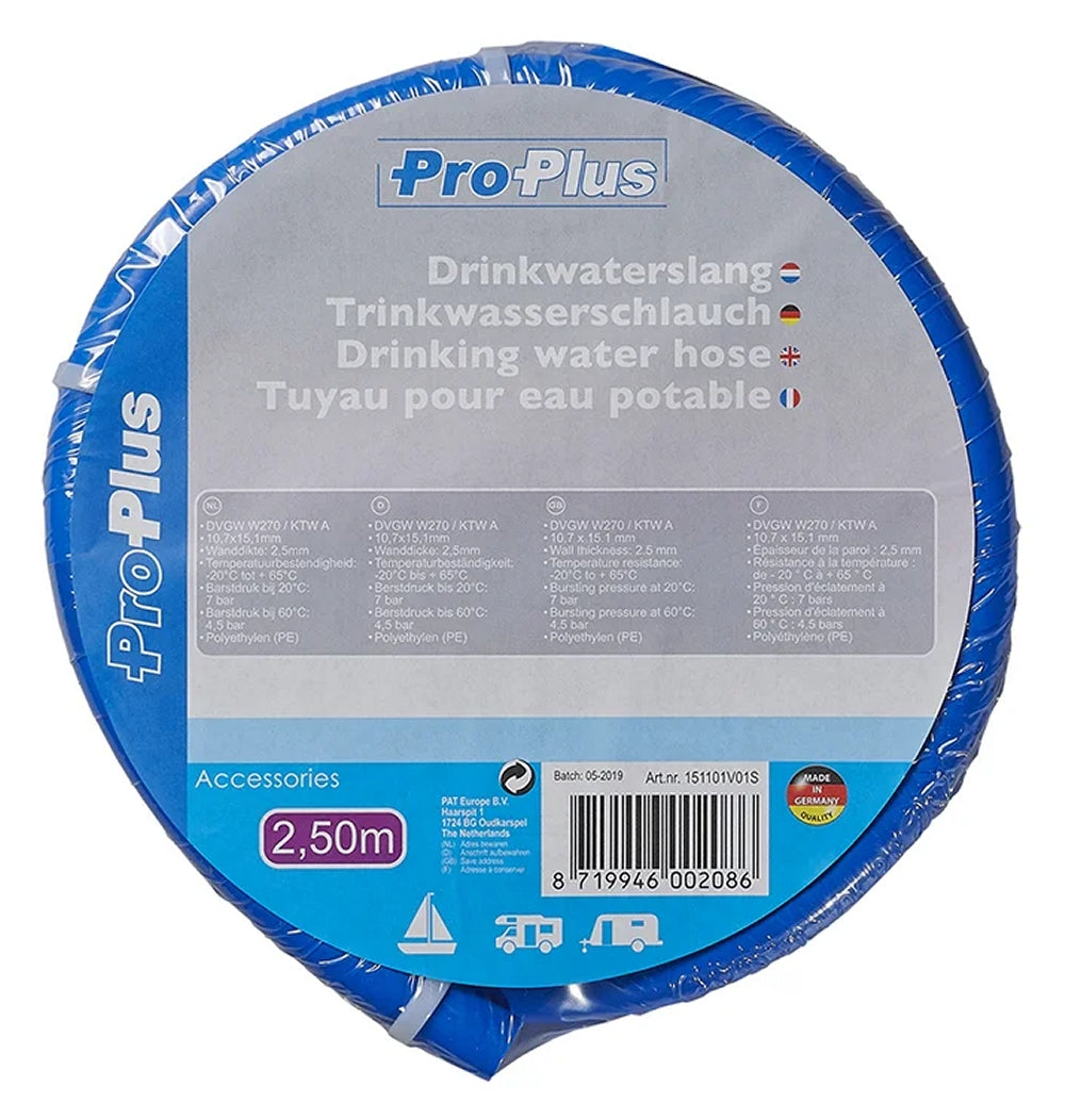 ProPlus 151101V01S Trinkwasserschlauch 2,5 Meter Ø10x15mm Blau Trinkwasser Schlauch