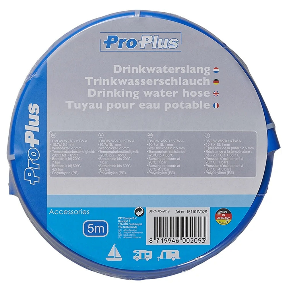 ProPlus 151101V02S Trinkwasserschlauch 5,0 Meter Ø10x15mm Blau Trinkwasser Schlauch