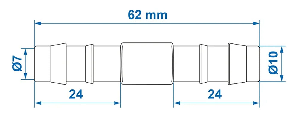 ProPlus 151200V01S Schlauchverbinder gerade Ø10mm für Trinkwasser 2 Stück