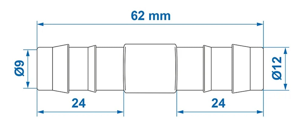 ProPlus 151200V02S Schlauchverbinder gerade Ø12mm für Trinkwasser 2 Stück