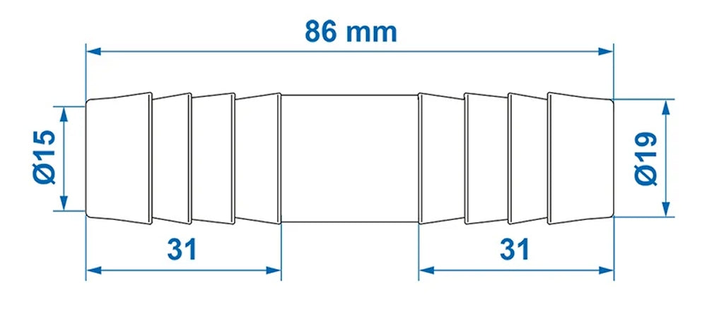 ProPlus 151200V03S Schlauchverbinder gerade 19mm im Blister