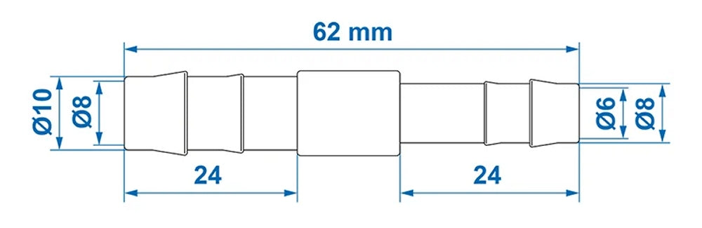 ProPlus 151203S Schlauchreduzierer Verbinder gerade 10x8mm 2 Stück im Blister