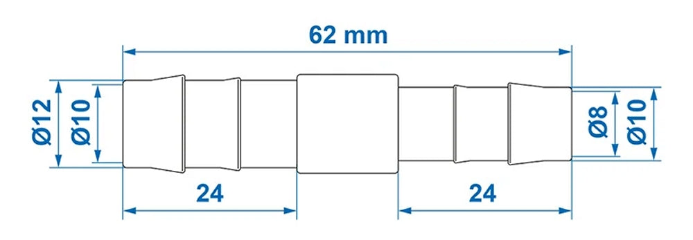 ProPlus 151203V01S Schlauchreduzierer Verbinder gerade 12x10mm 2 Stück im Blister