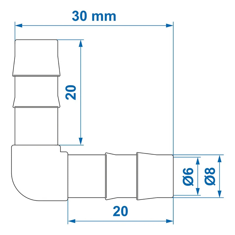 ProPlus 151204S Schlauchverbinder gewinkelt Außen Ø8mm Länge 30mm