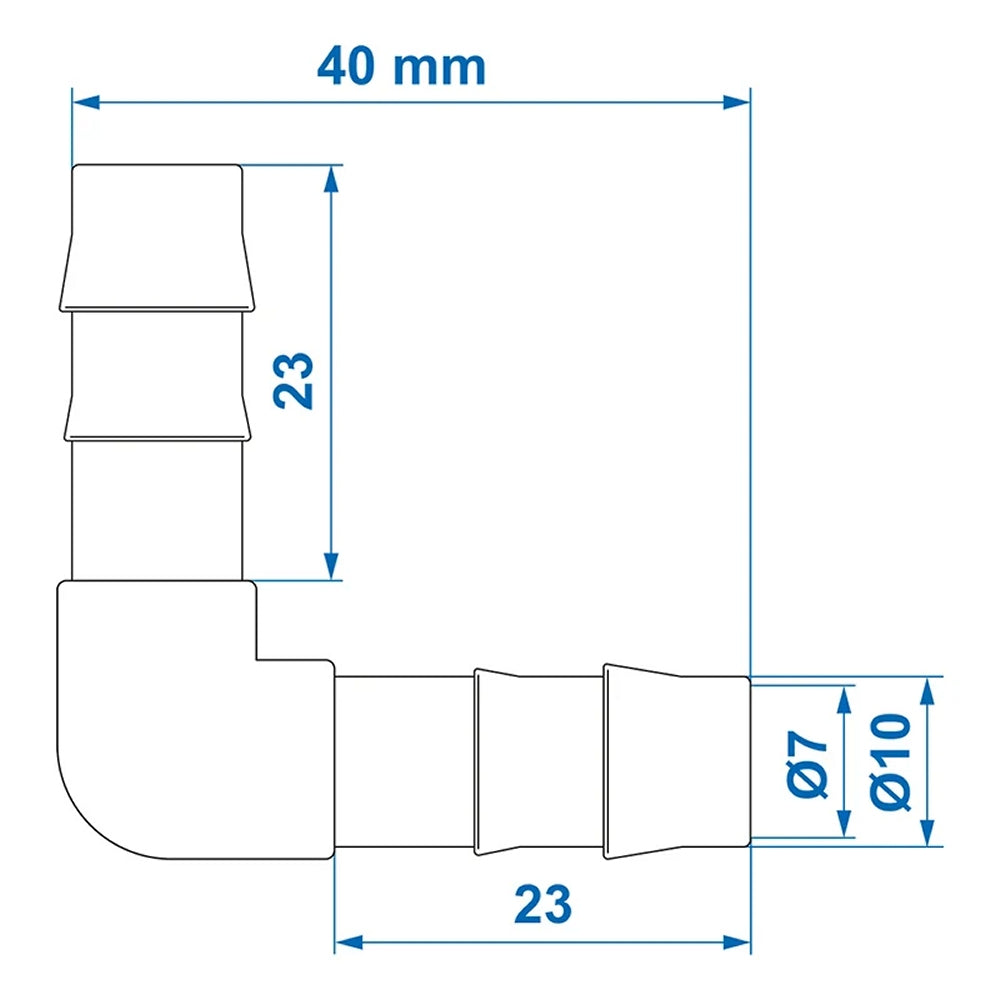 ProPlus 151204V01S Schlauchverbinder gewinkelt Außen Ø10mm Länge 40mm