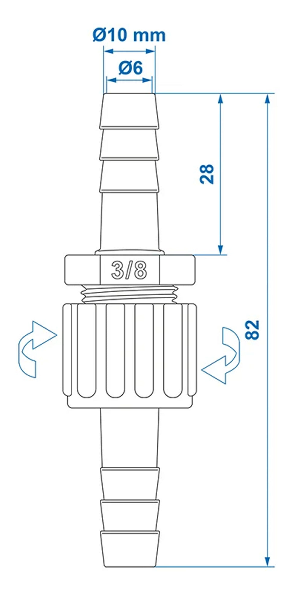 ProPlus 151205S Schlauchkupplung 10mm im Blister Schlauch Kupplung