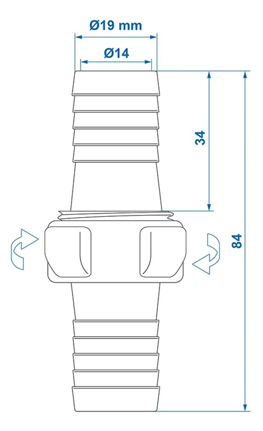 ProPlus 151205V02S Schlauchkupplung 19mm im Blister Schlauch Kupplung