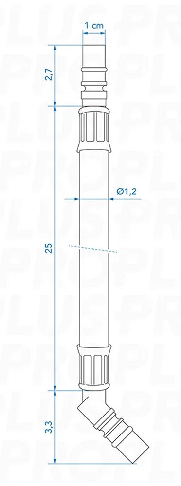 ProPlus 151209V03 Flexibler Schlauchanschluss 25cm rot für Warmwasser 45° Tülle