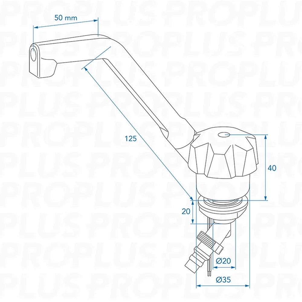 ProPlus 151212V04S Kalt Wasserhahn Deluxe 12V Ø20mm Weiß großer Knopf