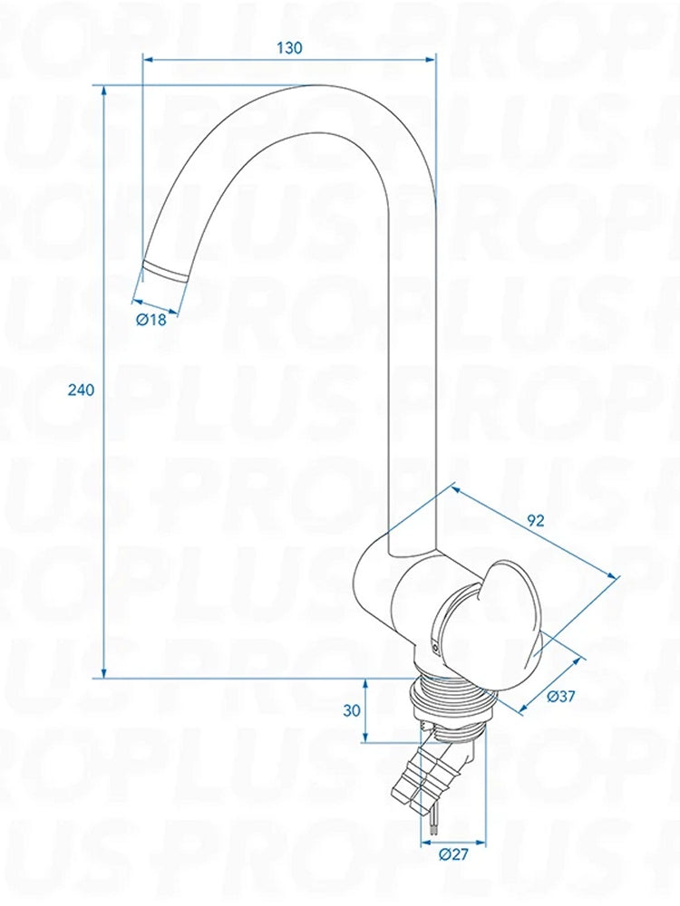 ProPlus 151214V01S Mischbatterie Style 3000 Metallauslauf Ø27mm Chrom