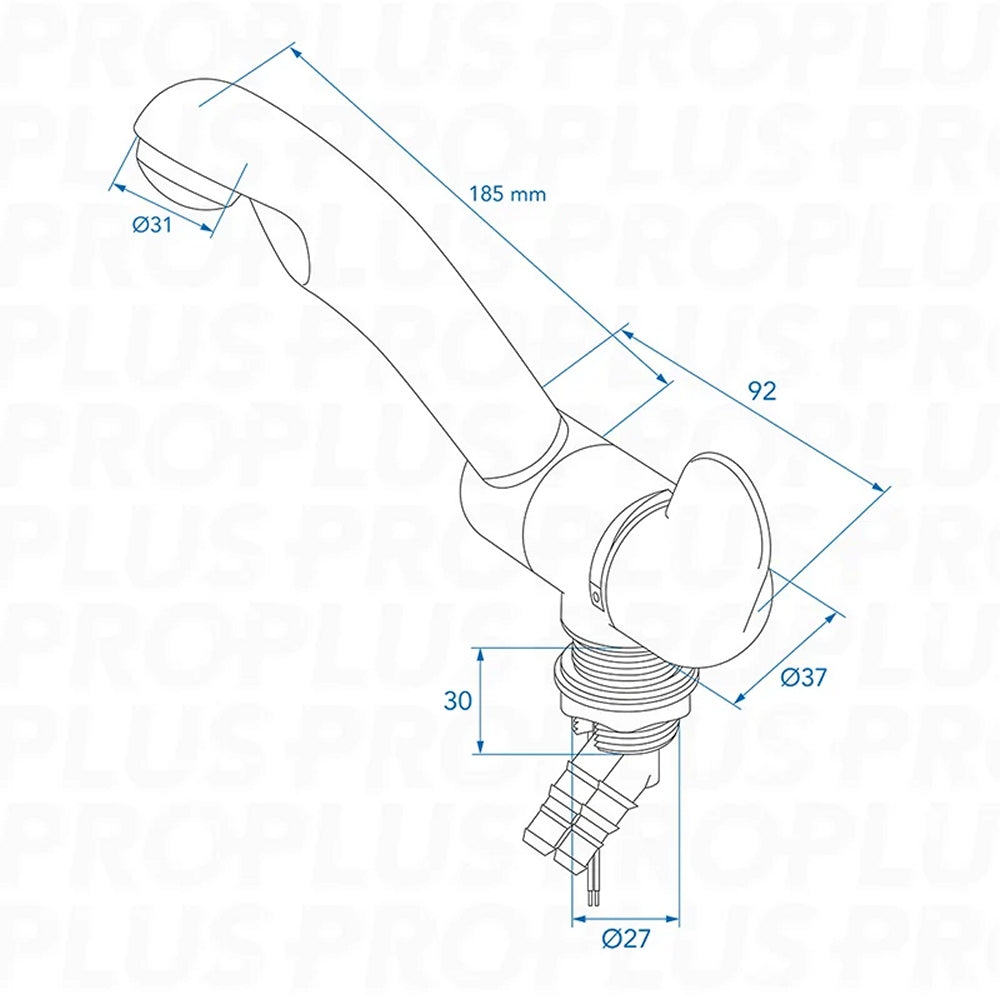 ProPlus 151214V02S Mischbatterie Style 3000 12V Ø27mm gebogener Auslauf