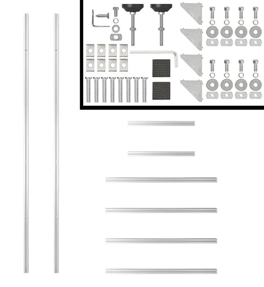 ProPlus 230400AC01 Aufbewahrungssystem Aluminium für Wohnmobilgarage Erweiterungspaket mit Stütze und Trägern