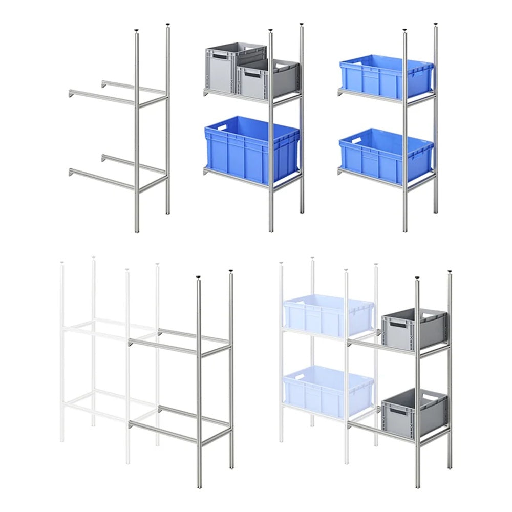 ProPlus 230400AC01 Aufbewahrungssystem Aluminium für Wohnmobilgarage Erweiterungspaket mit Stütze und Trägern