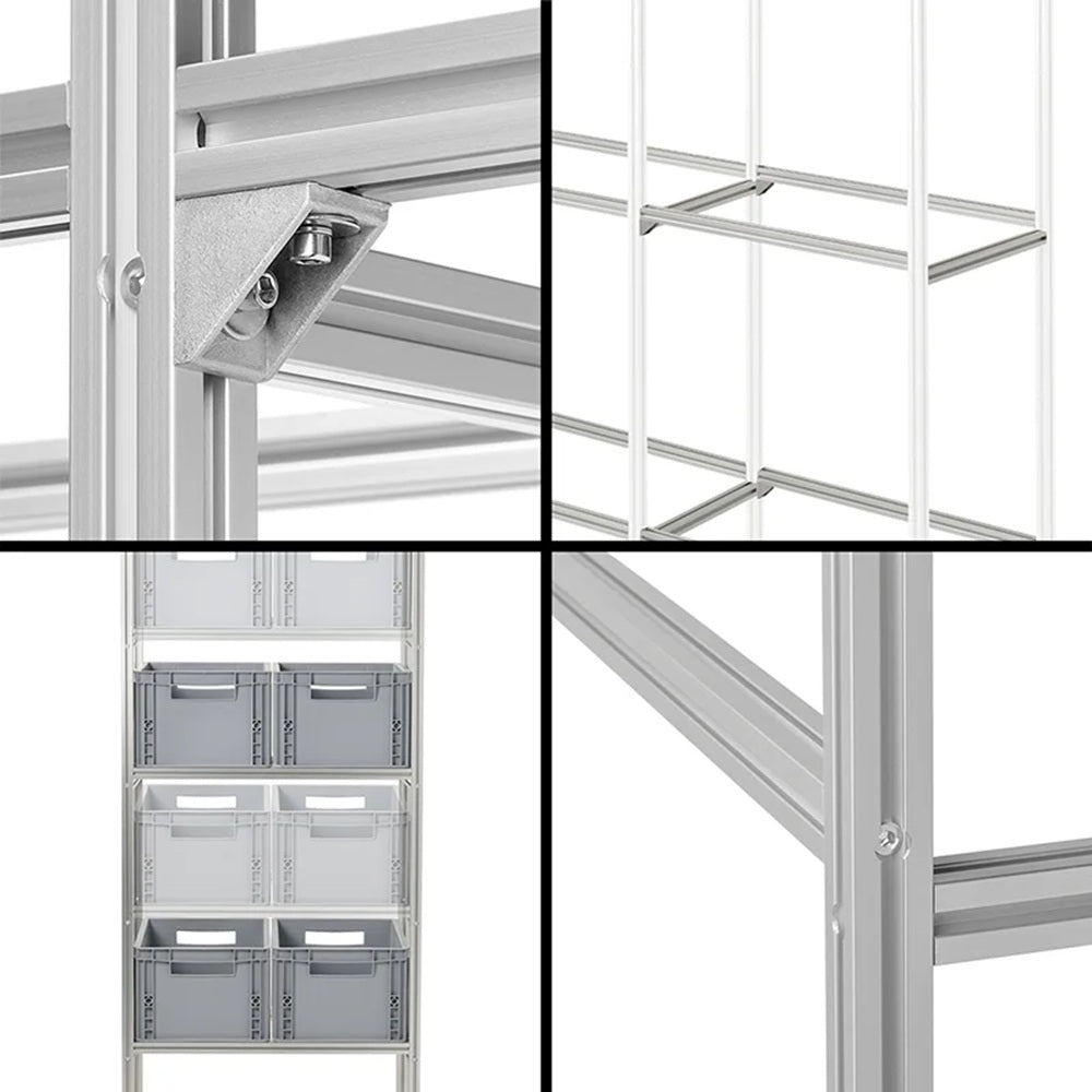 ProPlus 230400AC02 Aufbewahrungssystem Aluminium für Wohnmobilgarage Erweiterungspaket mit Trägern