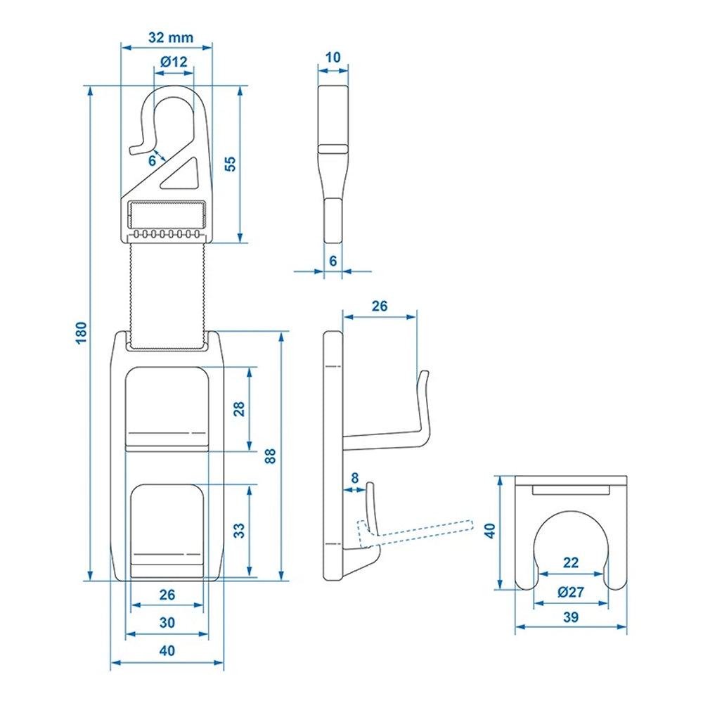 ProPlus 240172V01 2 Stück Kopfstütze Aufhänger Heavy Duty Taschenhaken