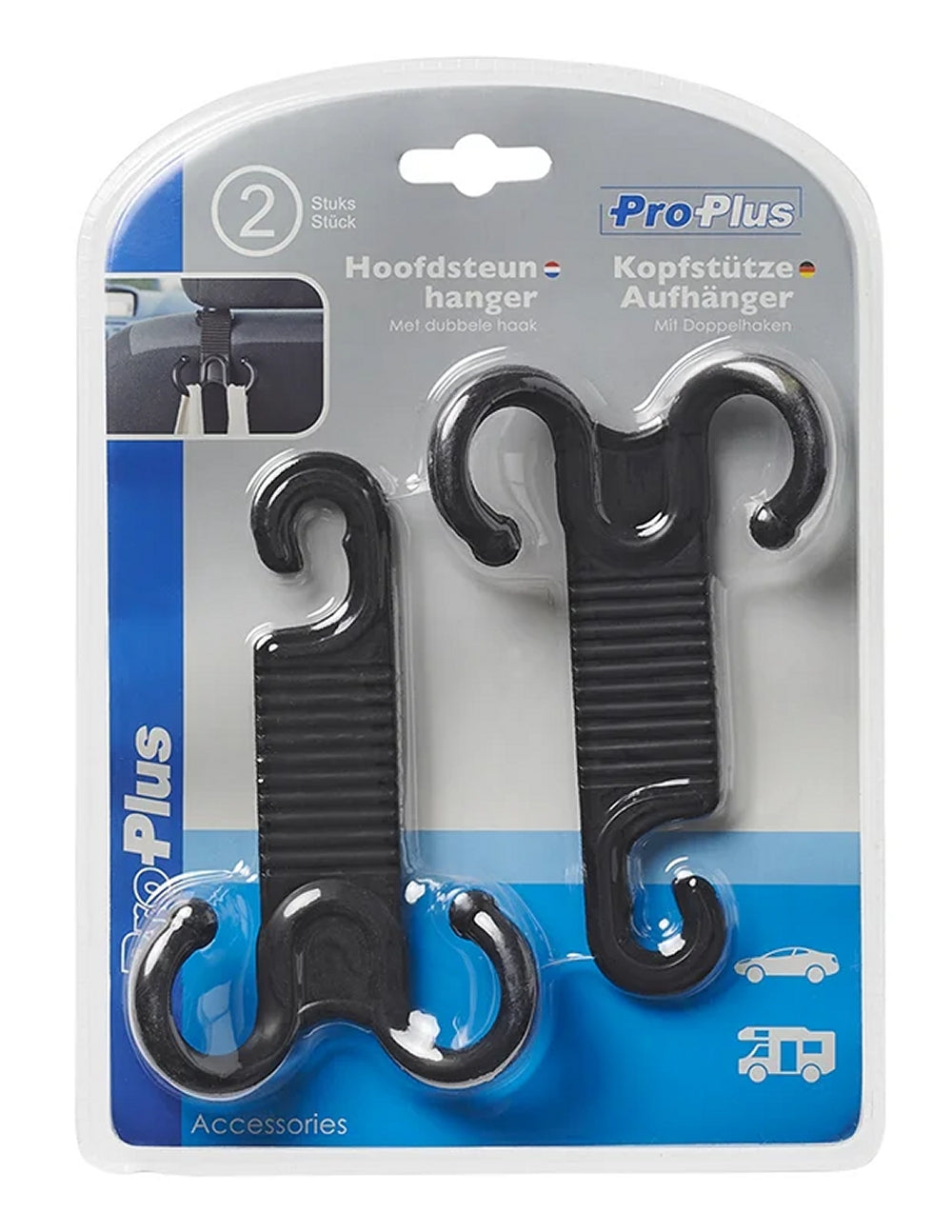 ProPlus 240179 2 Stück Kopfstütze Aufhänger mit Doppelhaken Taschenhaken