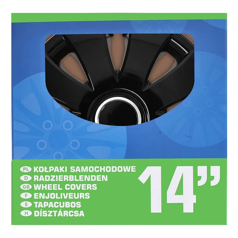 ProPlus 310848S Satz Radblenden Radkappen Aura Schwarz 14 Zoll 4 Stück