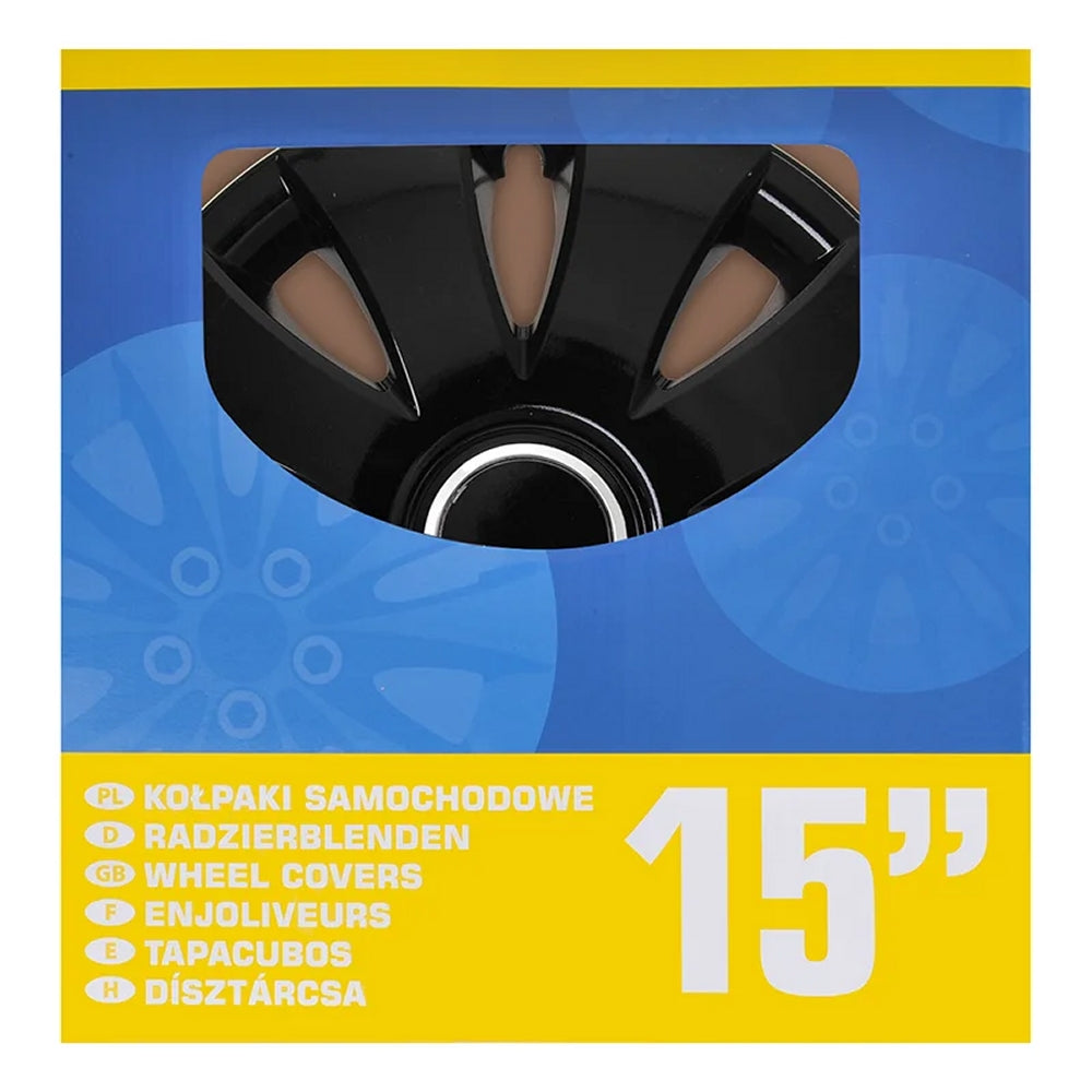 ProPlus 310850S Satz Radblenden Radkappen Aura Schwarz 15 Zoll 4 Stück