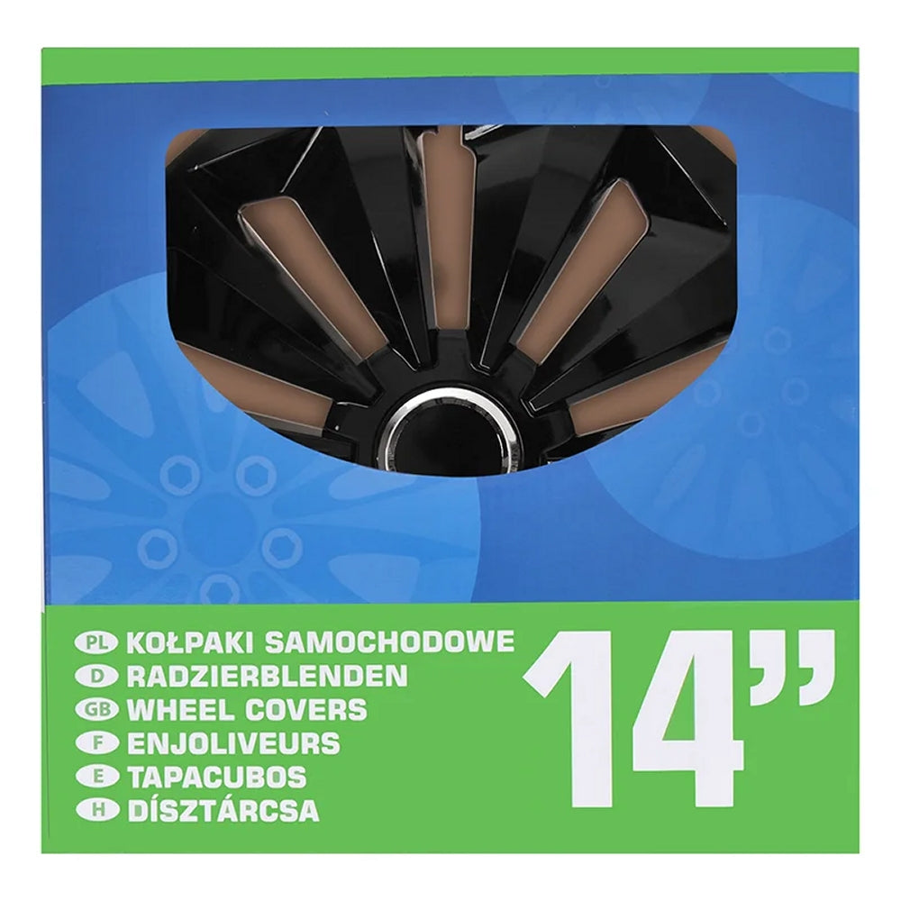 ProPlus 310856S Satz Radblenden Radkappen Fox Schwarz 14 Zoll 4 Stück