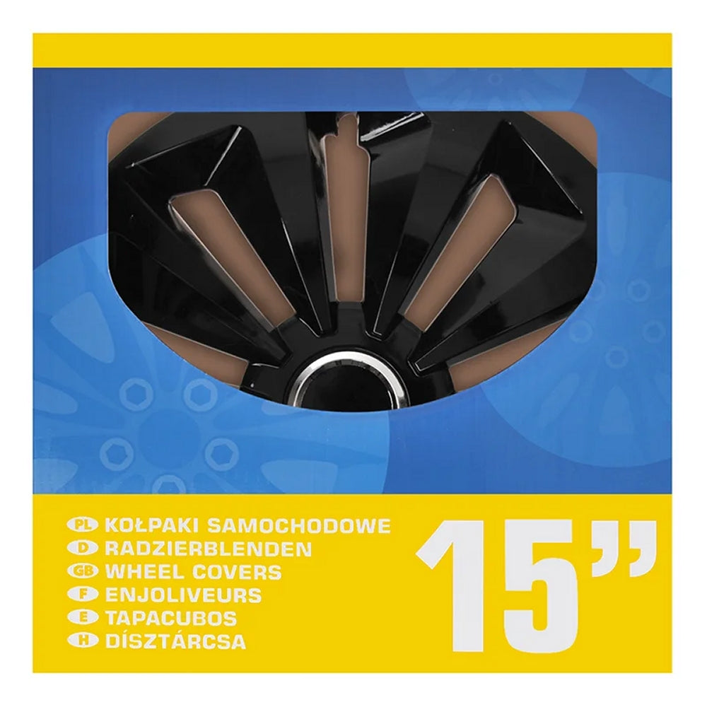 ProPlus 310858S Satz Radblenden Radkappen Fox Schwarz 15 Zoll 4 Stück