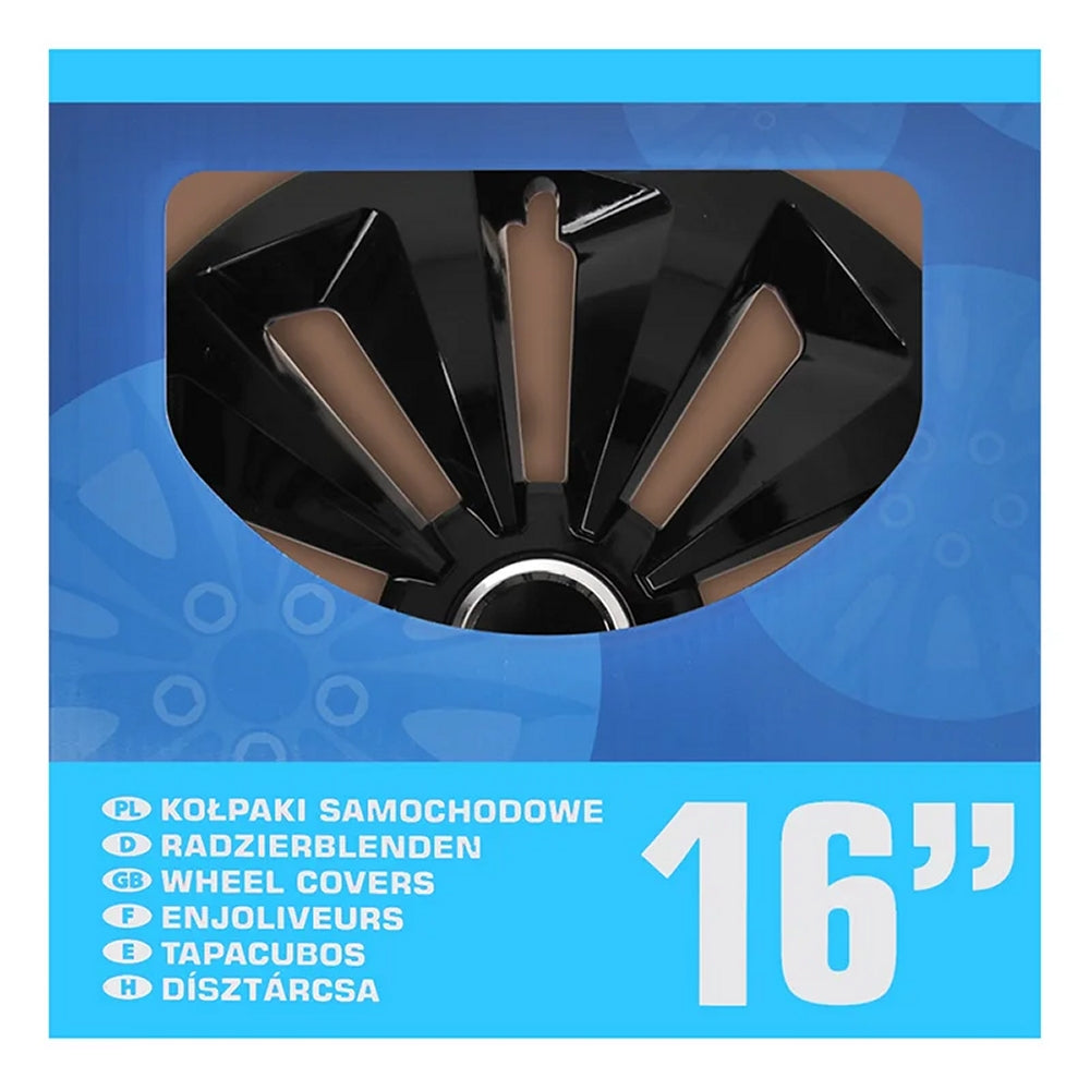 ProPlus 310860S Satz Radblenden Radkappen Fox Schwarz 16 Zoll 4 Stück