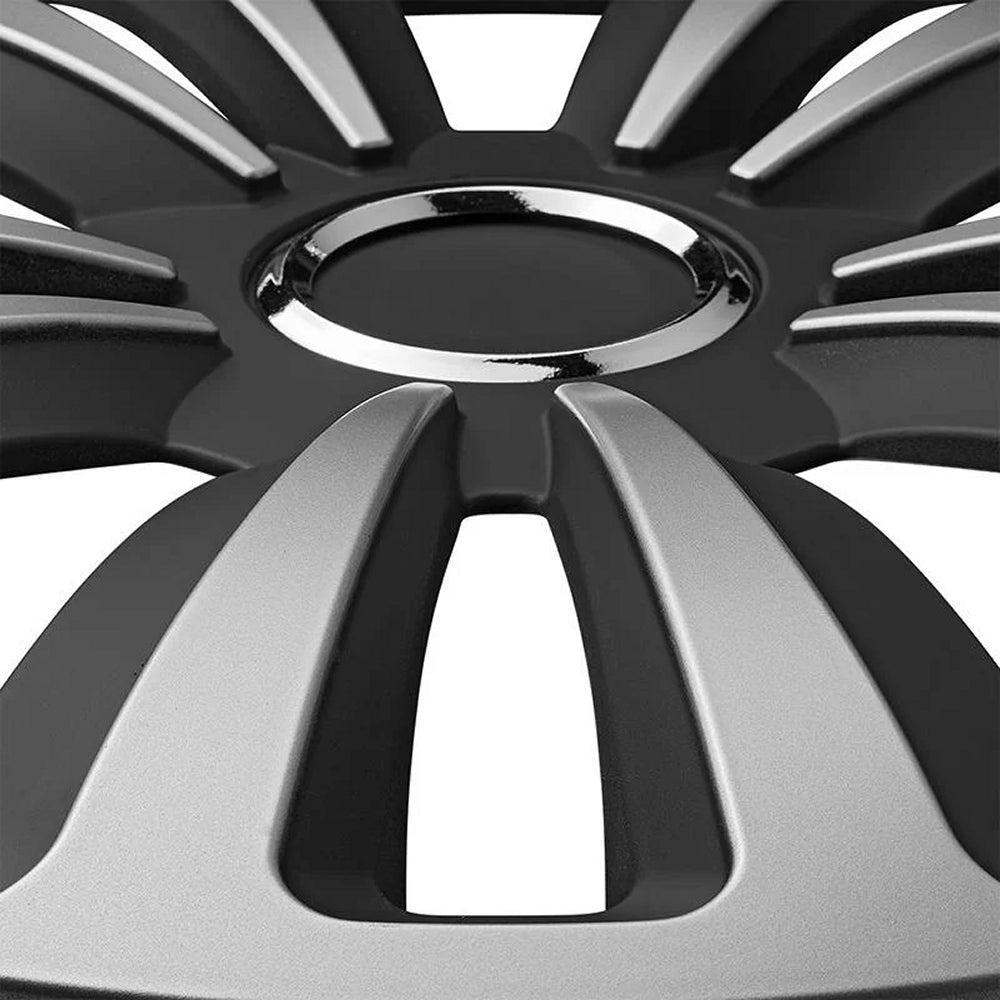 ProPlus 310864S Satz Radblenden Radkappen Terra Silber/Schwarz 14 Zoll 4 Stück