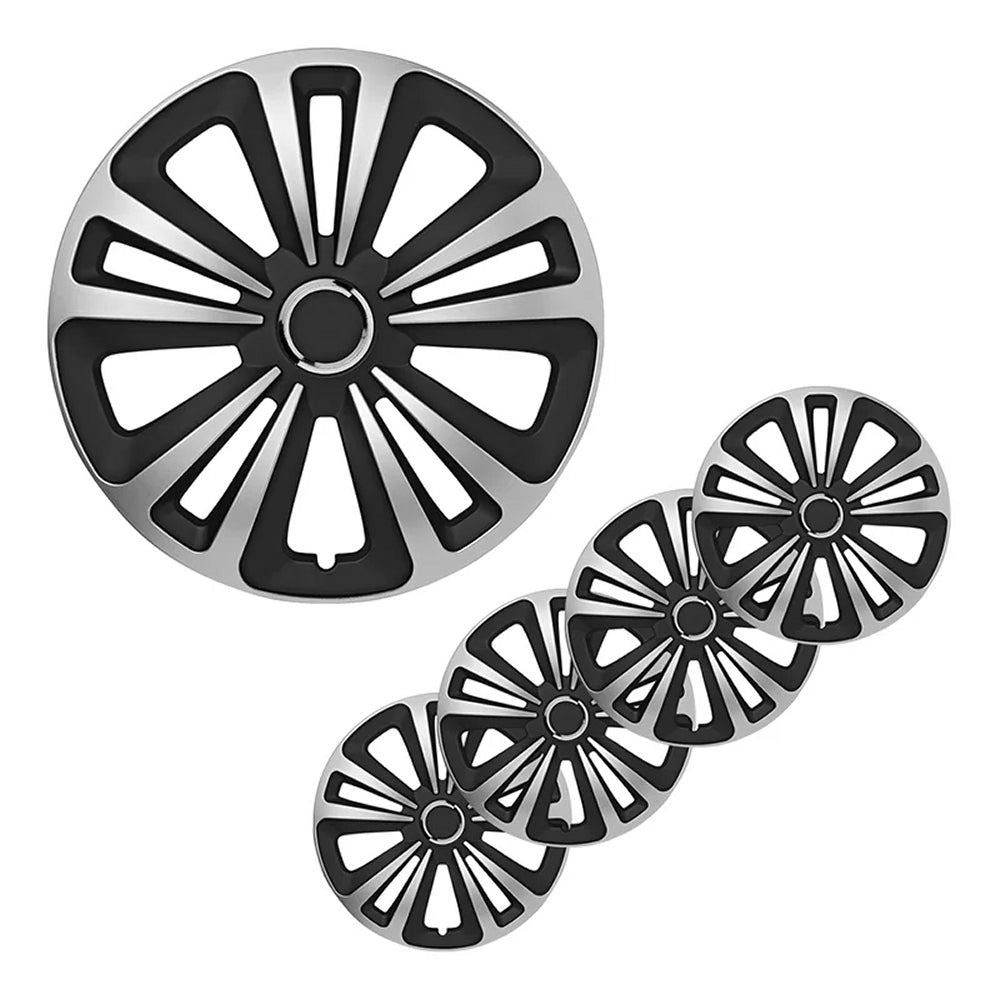 ProPlus 310866S Satz Radblenden Radkappen Terra Silber/Schwarz 15 Zoll 4 Stück