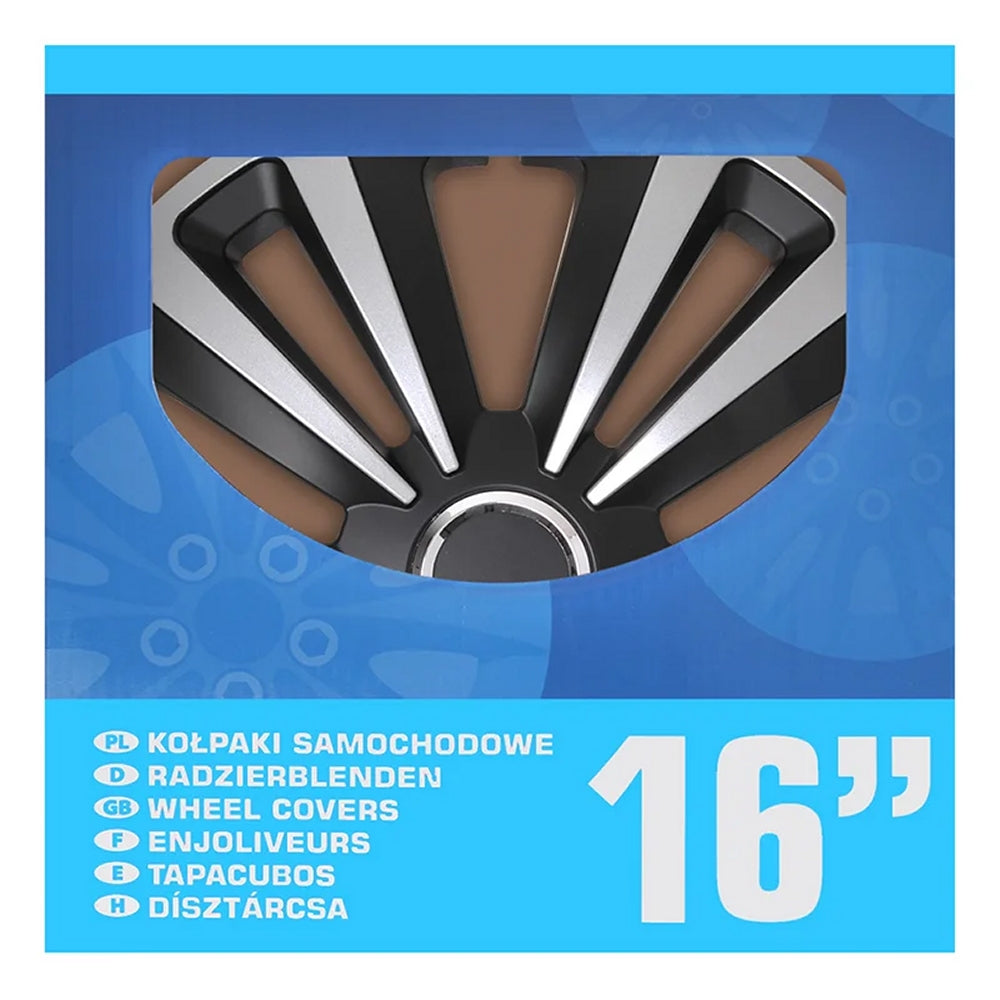 ProPlus 310868S Satz Radblenden Radkappen Terra Silber/Schwarz 16 Zoll 4 Stück
